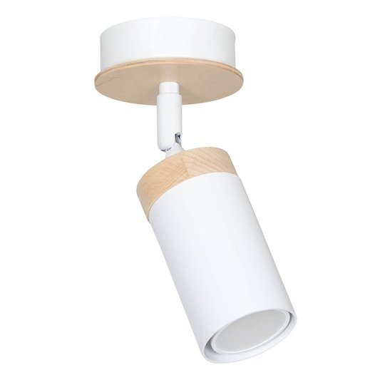 Takspotlight Elba med trädekor, 1 lampa, vit