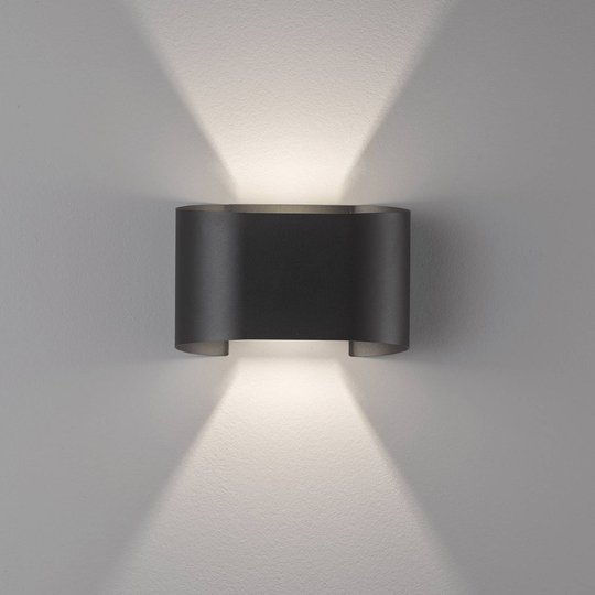 LED-vägglampa Wall, 2 lampor, rund, svart