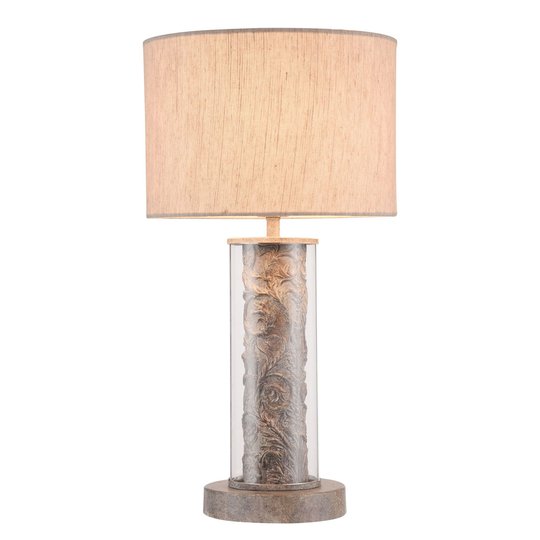Bordslampa Maryland med tygskärm av lin
