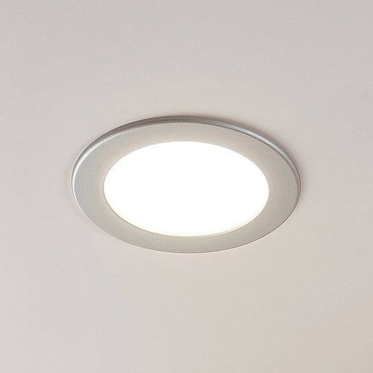 LED-inbyggnadslampa Joki silver 3000K rund 17 cm