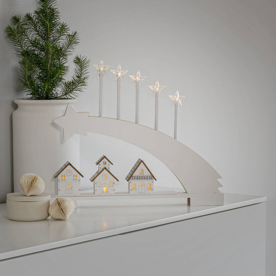 LED-adventsstake Komet av trä