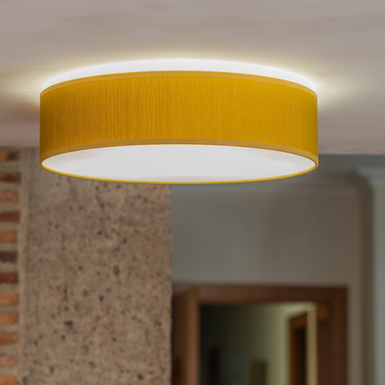Taklampa Doce L, Ø 40 cm, senapsgul