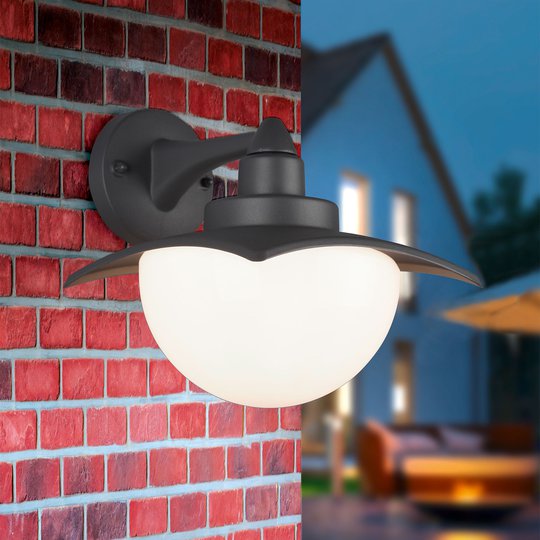 Utomhusvägglampa Donez med glasskärm