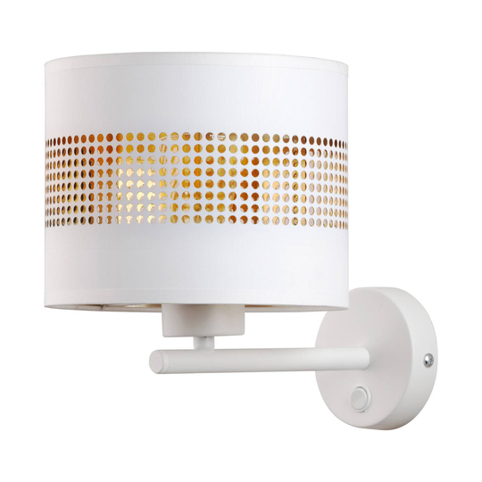 Vägglampa Tago, vit/guld