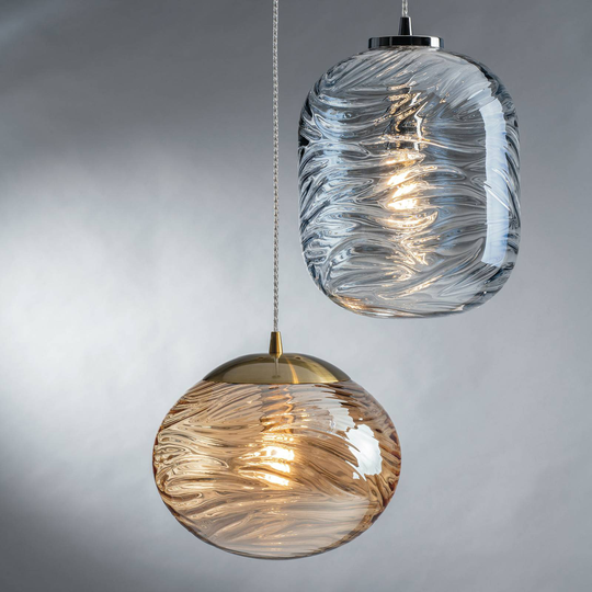 Hänglampa Nereide, glas brons