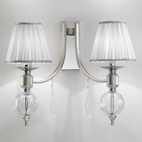 Vägglampa 7330 med glasdoppar, 2 lampor