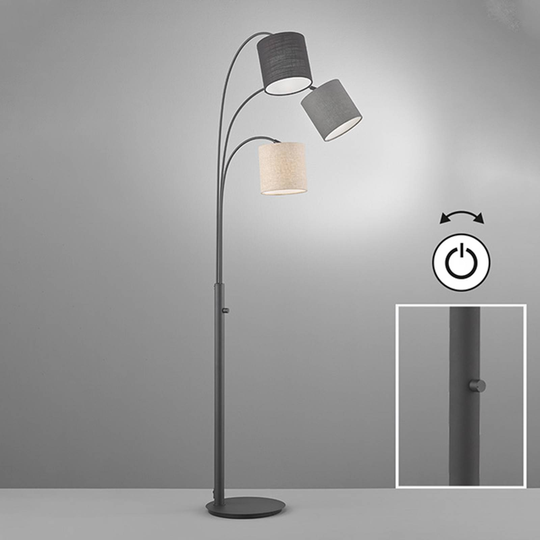 Golvlampa Shade, sand/grå/svart, 3 lampor