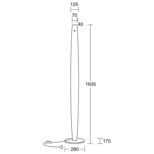 HerzBlut Arco LED-golvlampa oljad ek, Klick&Dim
