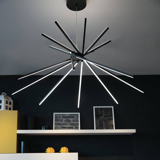 LED-hänglampa Shanghai, 8 lampor 3 000 K svart