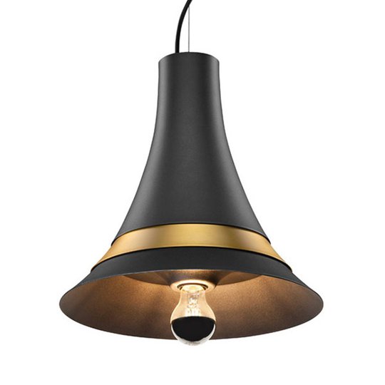 SLV Bato 35 hänglampa E27 svart/mässing Ø35 cm