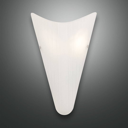 Vägglampa Fly med glasskärm, vit