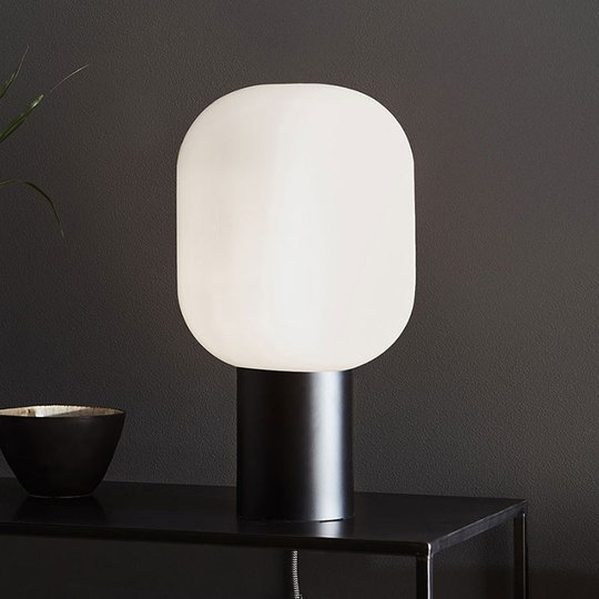 Bordslampa Brooklyn, opalvitt glas, 44 cm