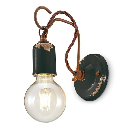 Vägglampa C665 i vintagestil svart