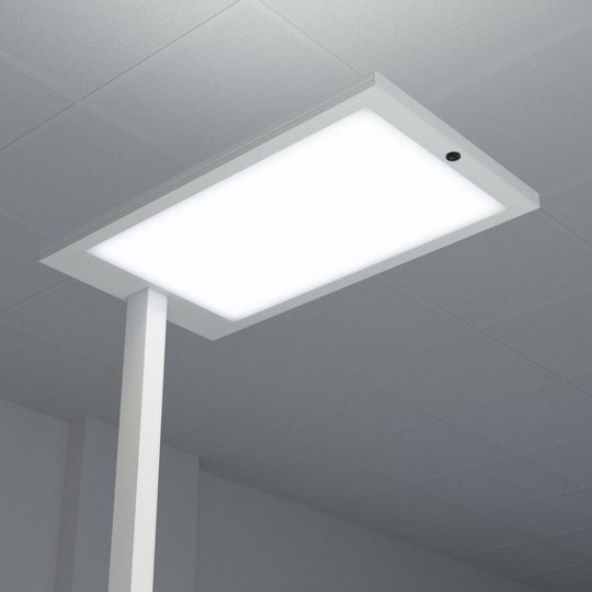 LED-golvlampa till kontor Almira, dimmer, silver