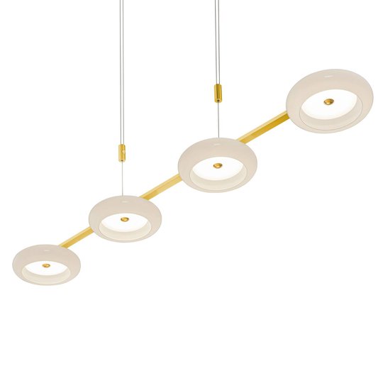 BANKAMP Centa hänglampa 4 lampa vit/mässing