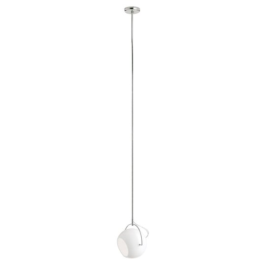 Fabbian Beluga vit glas-hänglampa, Ø 14 cm