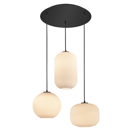 B-Leuchten Loft pendellampa Rondell, 3 lampor