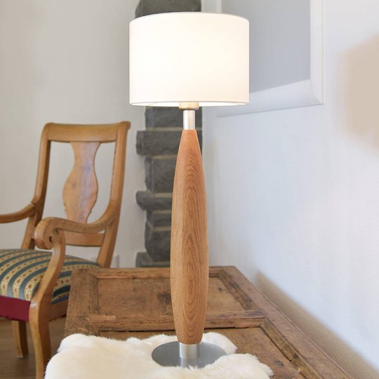 HerzBlut Paula textil-bordslampa i ekträ