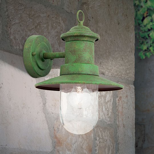 Utomhusvägglampa Leonie vintagegrön