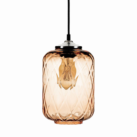 Hänglampa Tezeusz glasskärm ljusbrun Ø 17 cm