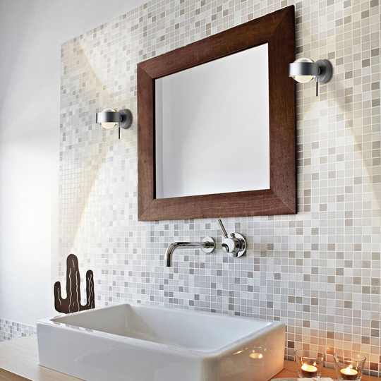 Puk Mini Wall+ LED, linser klar, krom matt