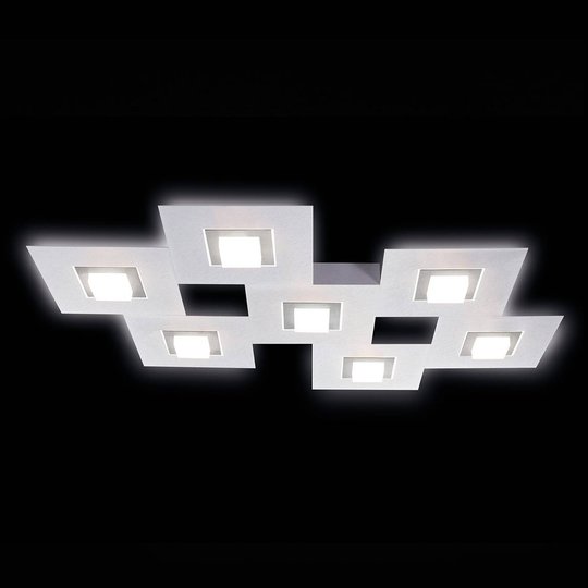 GROSSMANN Karree LED-taklampa, 7 ljus, titan