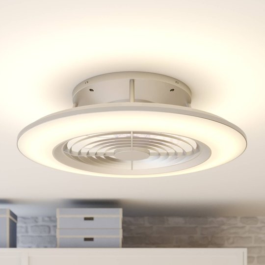 Arcchio Fenio LED-takfläkt med ljus, silver