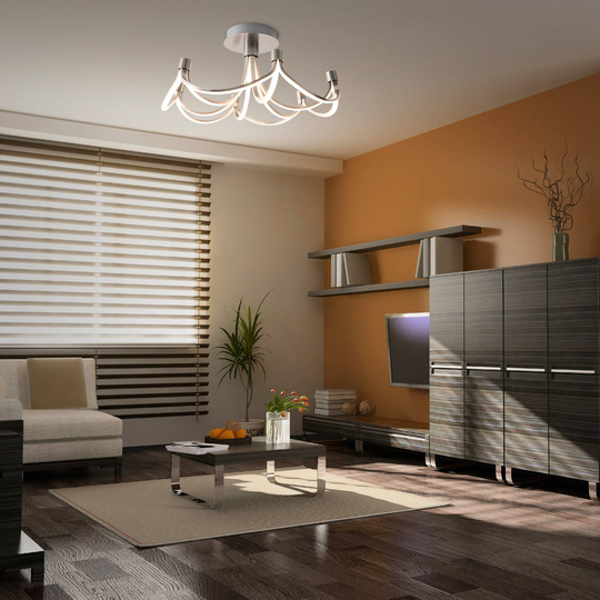 LED-taklampa Festos, nickel matt, dimbar