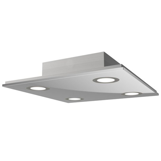 Kvadratisk LED-taklampa Pano, metallic