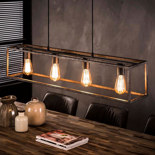 Hänglampa Perpendillumina 4 lampor, silver antik