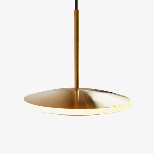 LED-pendellampa Chrona Dish10h, mässing