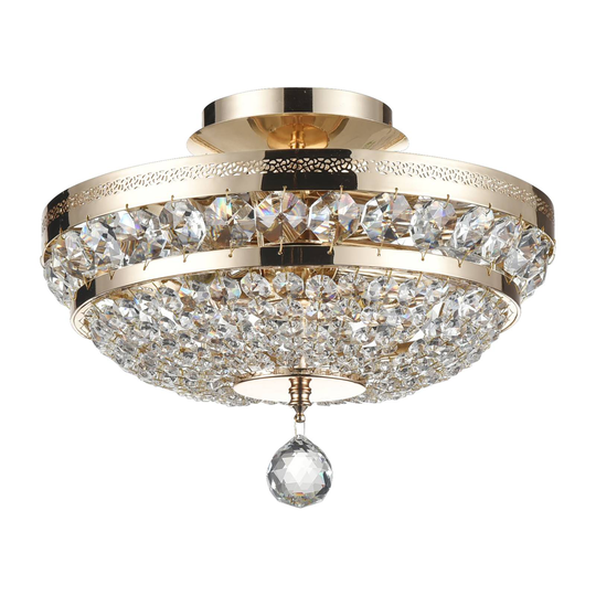 Maytoni Ottilia taklampa, kristaller, Ø 32 cm