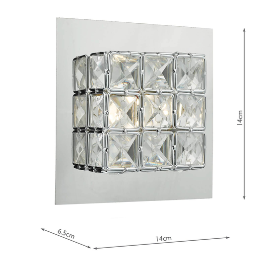 LED-vägglampa Imogen med gnistrande kristaller