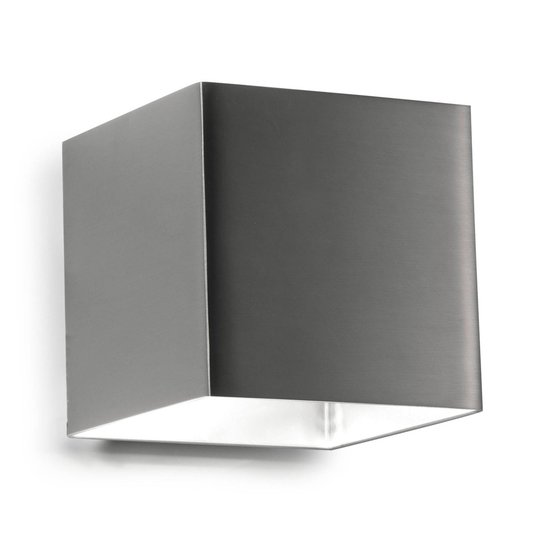 Kvadratisk LED-vägglampa Basic, nickel