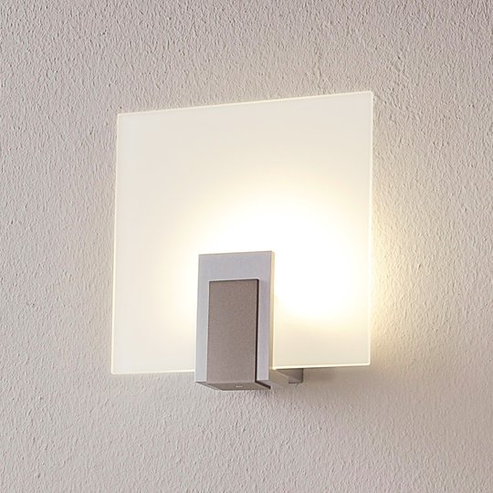 Glasvägglampa Sara med LED-lampor och strömbrytare