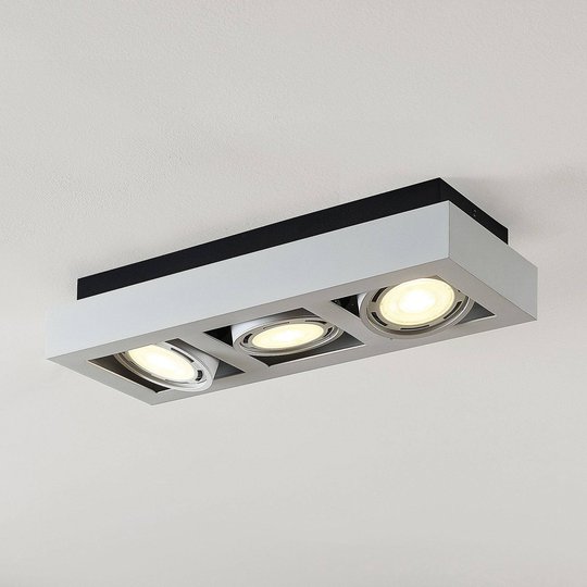 LED-takspotlight Ronka, GU10, 3 lampor, vit