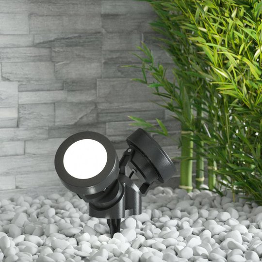 Spettspot Tommy rund svart 2 lampa 10W CCT