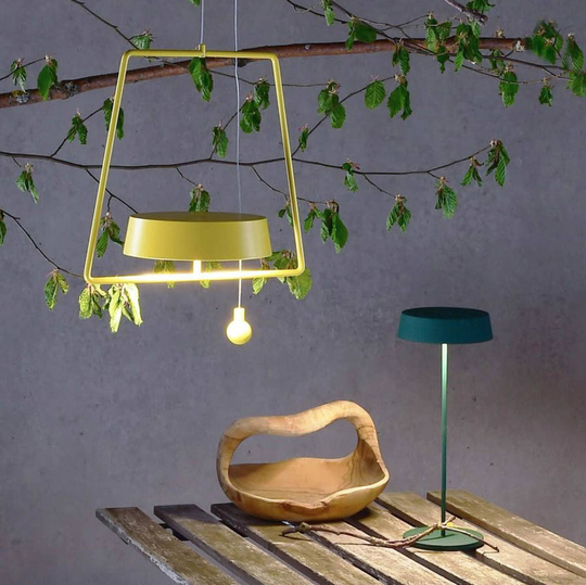 LED-hänglampa Miram med batteri, dimbar, gul