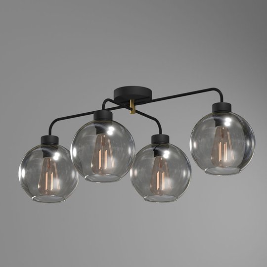 Taklampa Bari av glas, 4 lampor