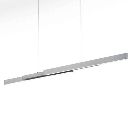 LED-hänglampa Lara, 134 cm, utdragbar, nickel