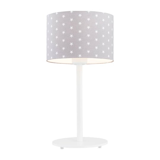 Bordslampa Moa, tygskärm grå/stjärna vit