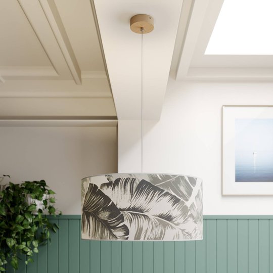 Hänglampa Madera, skärm rund Ø 50 cm