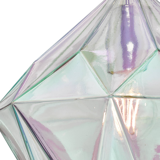 Pendellampa Gaia med iriserad glasskärm
