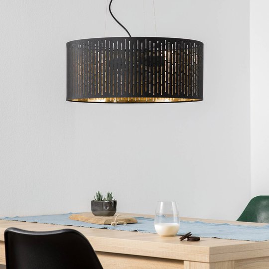 Hänglampa Varillor i svart/guld, 53 cm
