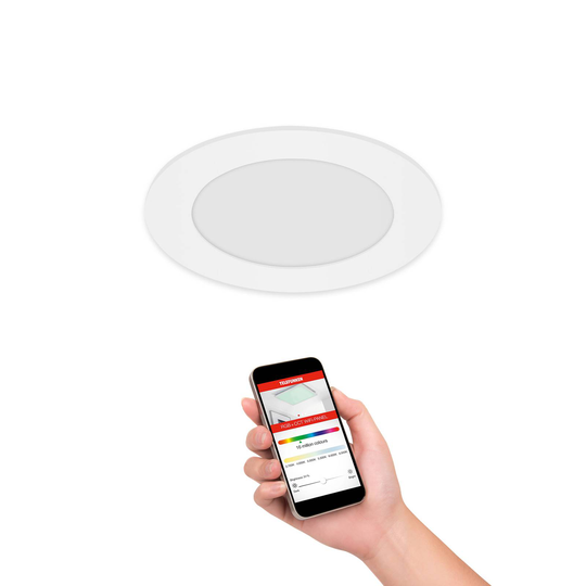 LED-inbyggnadslampa Virgo, RGBW, vit, Ø 12 cm