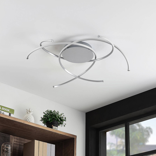 Lindby Yareli LED-taklampa, silvergrå