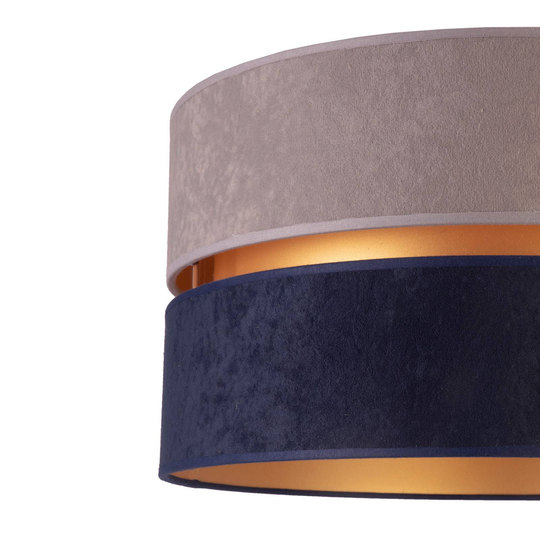 Vägglampa Duo, marinblå/grå/guld, Ø25 cm