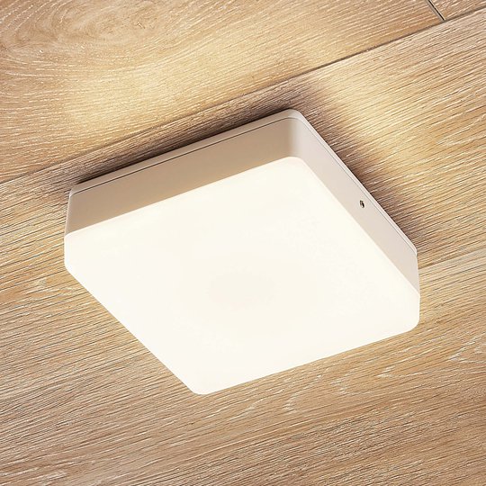 LED-taklampa Thilo, IP54, vit, 16 cm, HF-sensor