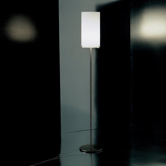 Prandina CPL F1 golvlampa krom, glas opal