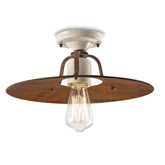 Taklampa Riccardo med metallskärm, 40 cm